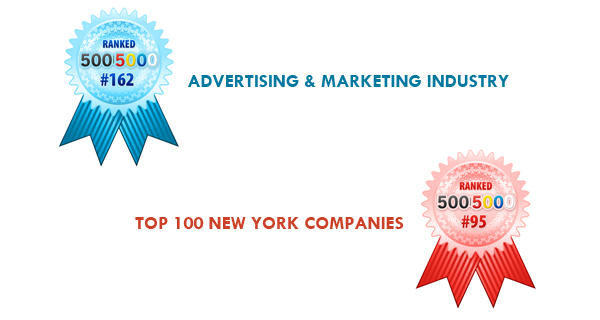 Ranked #162 - Advertising & Marketing Intustry and #95 of top 100 New York Companies